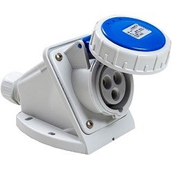 Bild von 16A blaue CEE-Wandsteckdose, 230V, Schutzart IP67