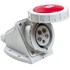Bild von 3x16A rote CEE-Wandsteckdose, 400V, Schutzart IP67