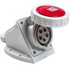 Bild von 3x32A rote CEE-Wandsteckdose, 400V, Schutzart IP67