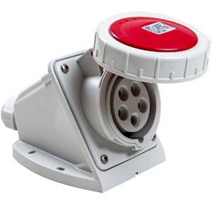 Bild von 3x32A rote CEE-Wandsteckdose, 400V, Schutzart IP67